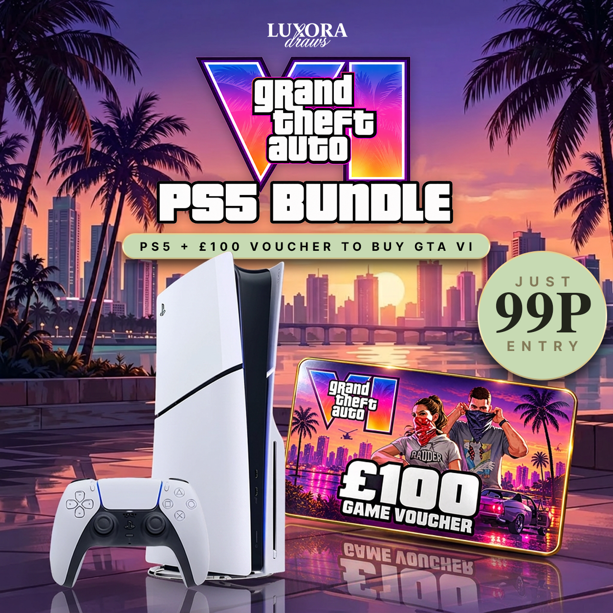 Win a PS5 & £100 voucher to be GTA VI Ready!